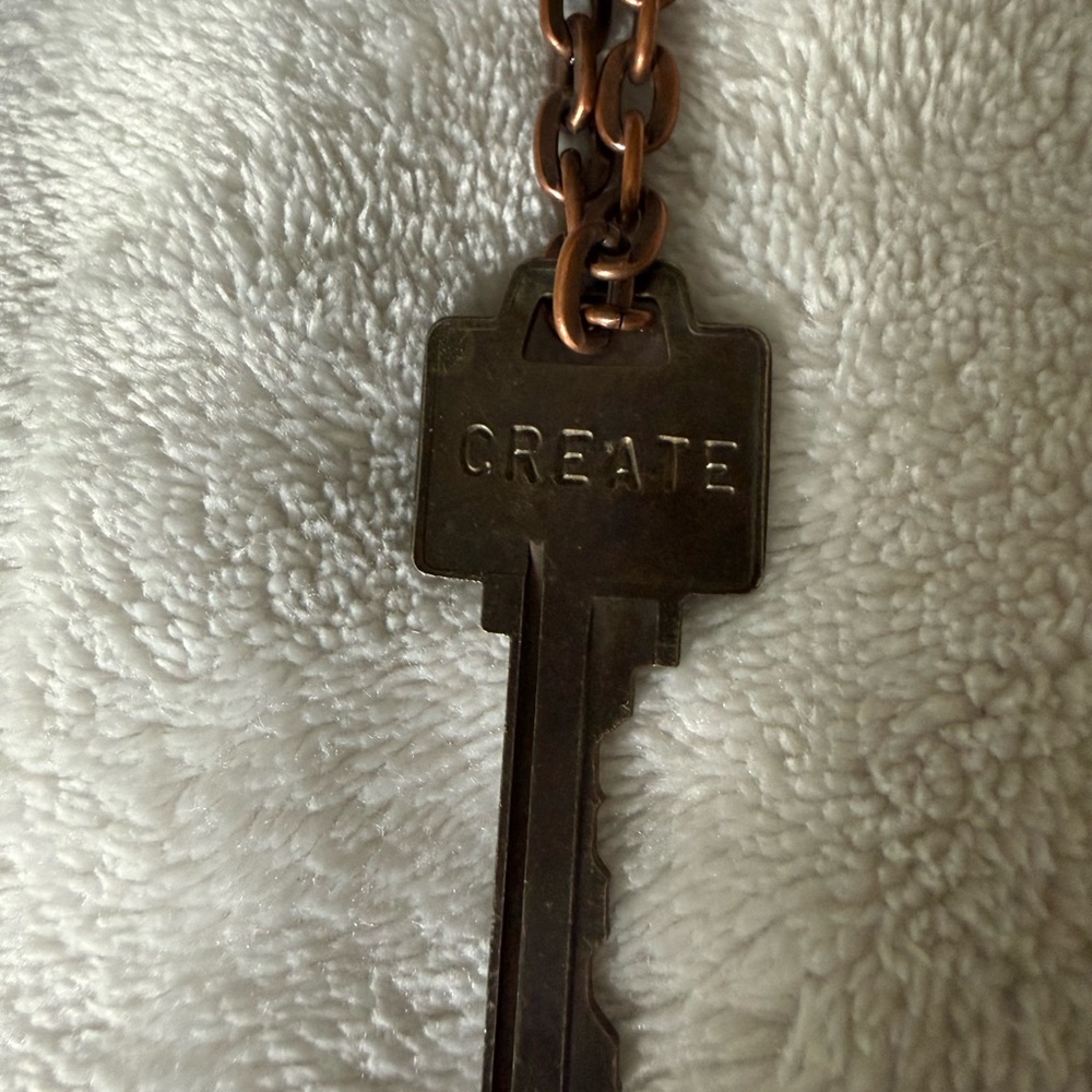 The Giving Key - CREATE Key Pendant Necklace in Antique Copper